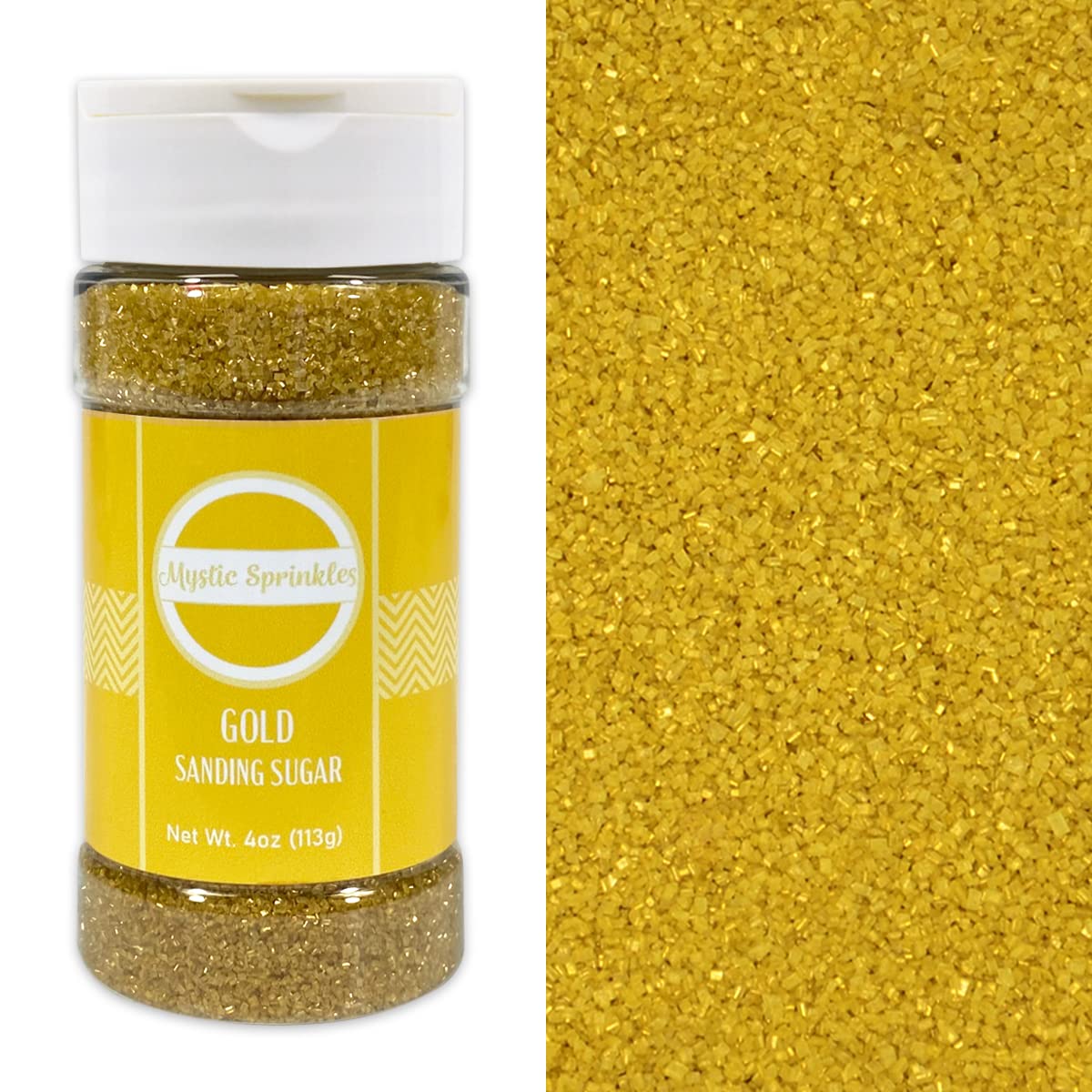 Mystic Sprinkles Sanding Sugar 4Oz Bottles (Gold Sanding Sugar 4Oz)