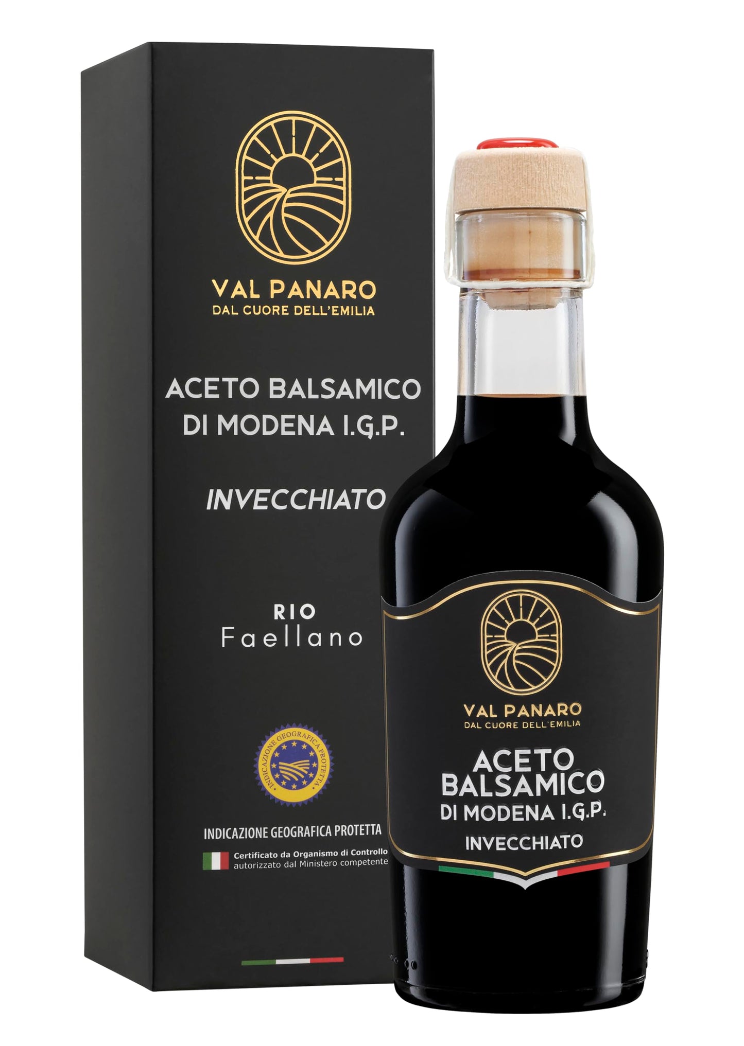 Val Panaro Oak Barrel Aged Balsamic Vinegar Of Modena P.G.I -250 Ml Glass Bottle  Authentic Italian Condiment For Salads  Fish  Vegetables & Marinades