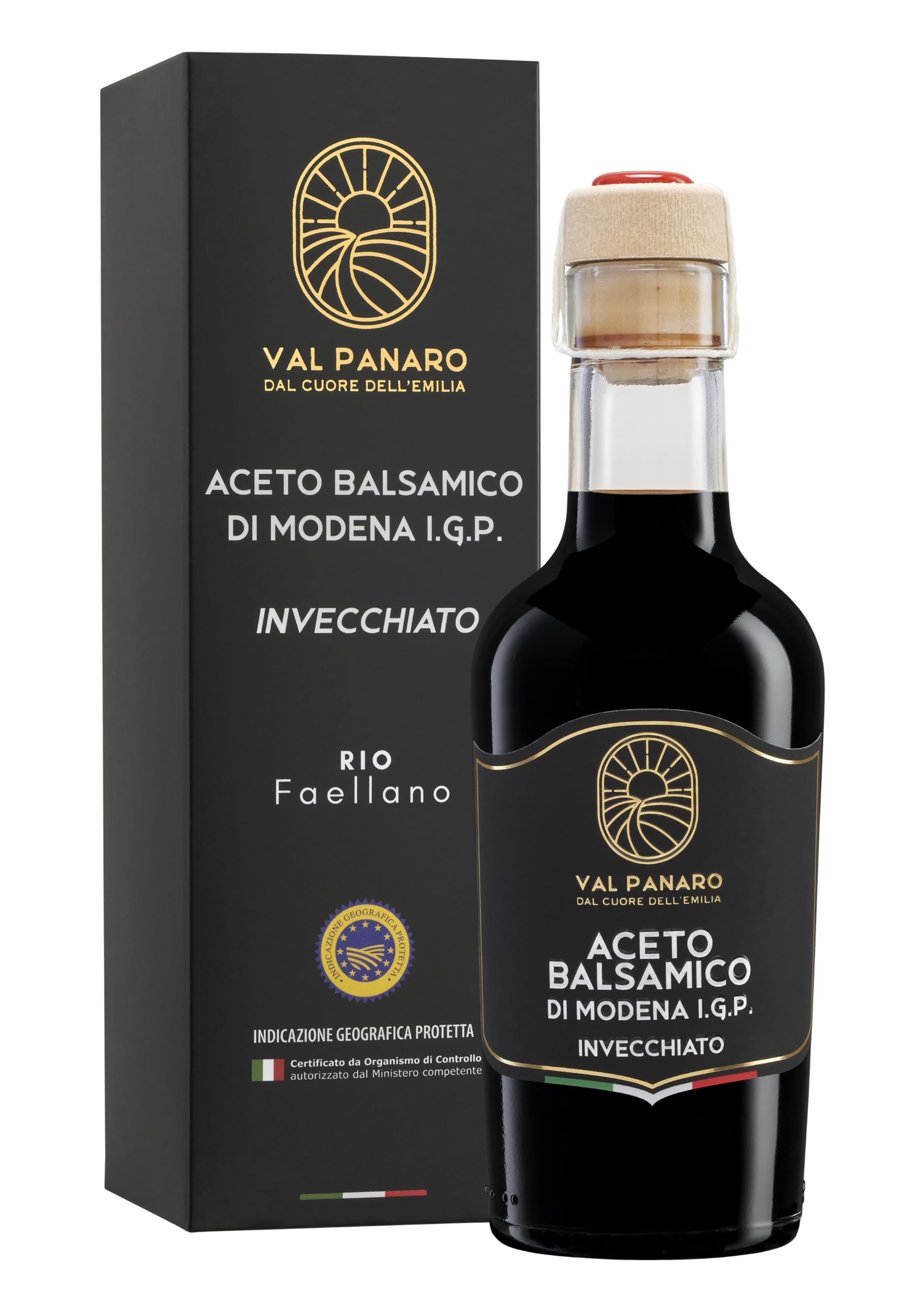 Val Panaro Oak Barrel Aged Balsamic Vinegar Of Modena P.G.I -250 Ml Glass Bottle  Authentic Italian Condiment For Salads  Fish  Vegetables & Marinades