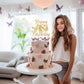 We Can Bearly Wait Gold Glitter 18th Birthday Cake Topper - Butterfly Themed Paper Decoration