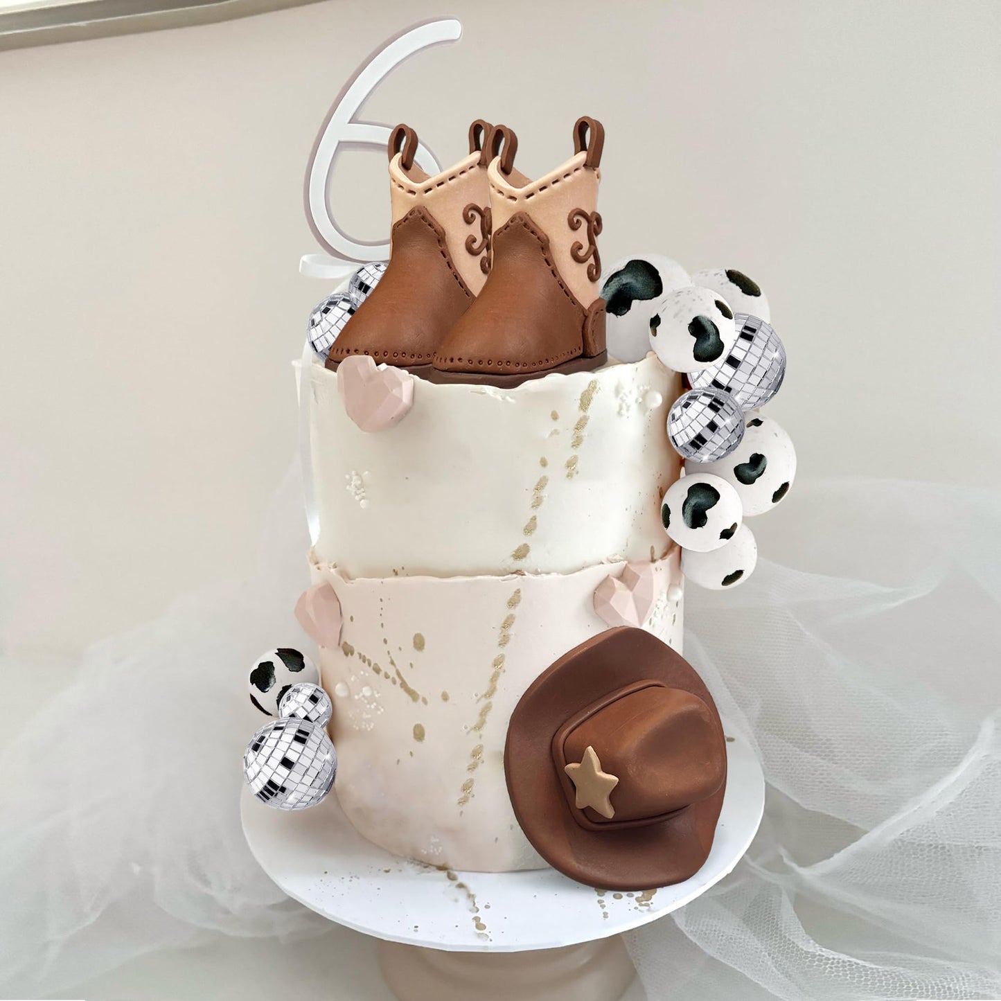 Cowboy Cake Decorations Cowboy Hat And Boot Cake Toppers Disco Ball Cake Topper Western Cowboy Cowgirl Birthday Baby Shower Part