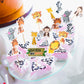 96 Pieces Safari Cupcake Toppers Jungle Animal Cupcake Picks Tiger Zebra Monkey Leopard Elephant Giraffe Lion Toothpicks Zoo The