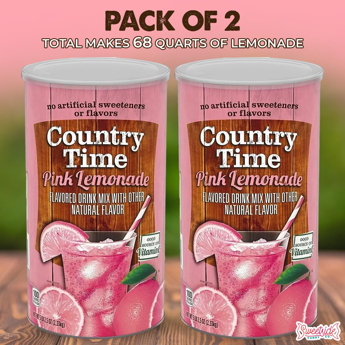 Powdered Pink Lemonade Drink Mix- Countrytime Refreshing Pink Lemonade Mix Powder Drink With Other Natural Flavor - Packaged In