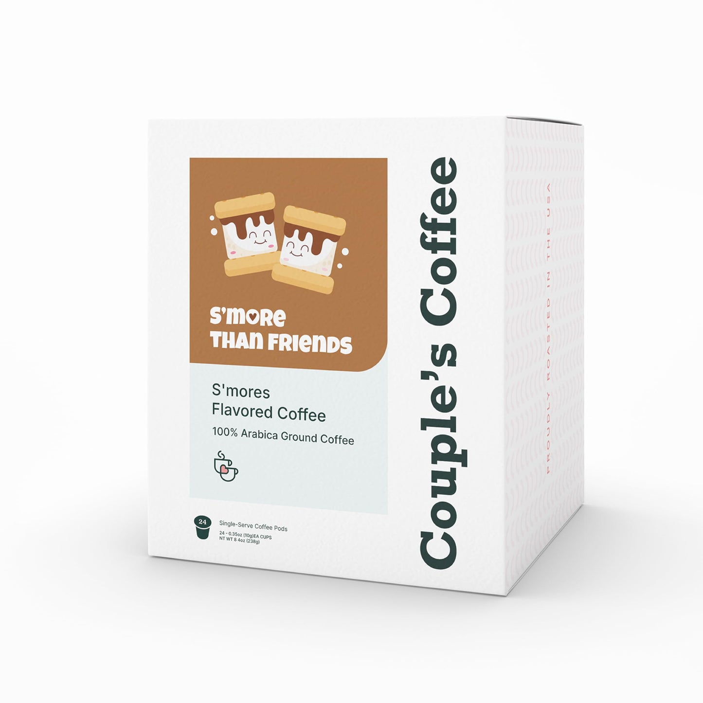 CoupleS Coffee K-Cups | SMore Flavored Coffee | Gives Back To Military Families | SMore Than Friends | Gourmet Coffee With Chocolate And Marshmallow Flavors | Compatible With K-Cups & Single Serve Beverage Makers | 24 Count