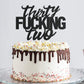 Thirty Two Black Glitter Cake Toppers 32 Years Old 32Nd Birthday Party Decorations Supplies