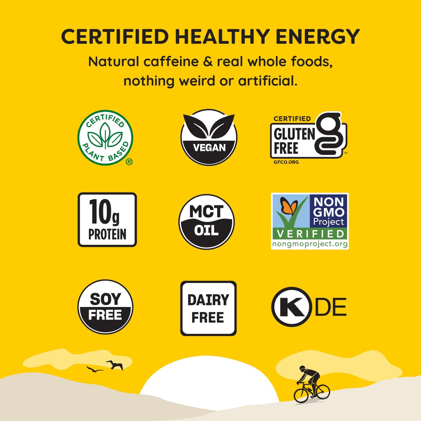 Quantum Energy Square: Energy Bar With Caffeine & 10G Protein. Delicious Healthy Snack On The Go. (Vegan, Gluten-Free, Soy-Free, Dairy-Free) (Caffe Mocha Almond Chip)