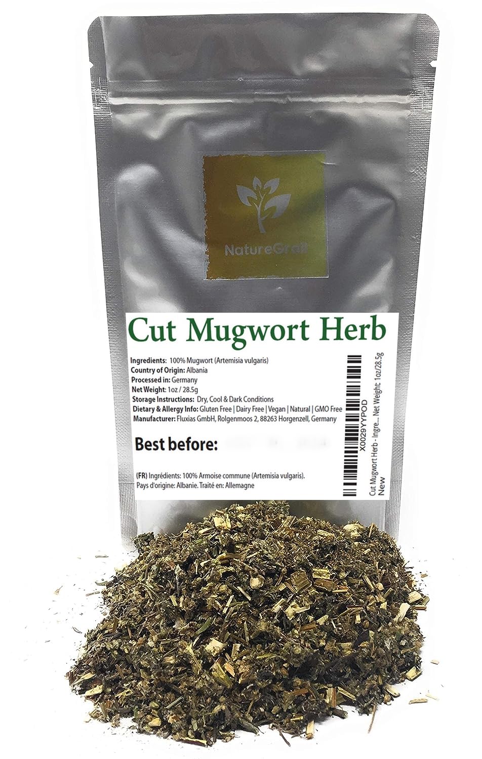 Naturegrail Mugwort Tea - Dried Artemisia Vulgaris Herb - 1.23 oz - Mugwort Herb