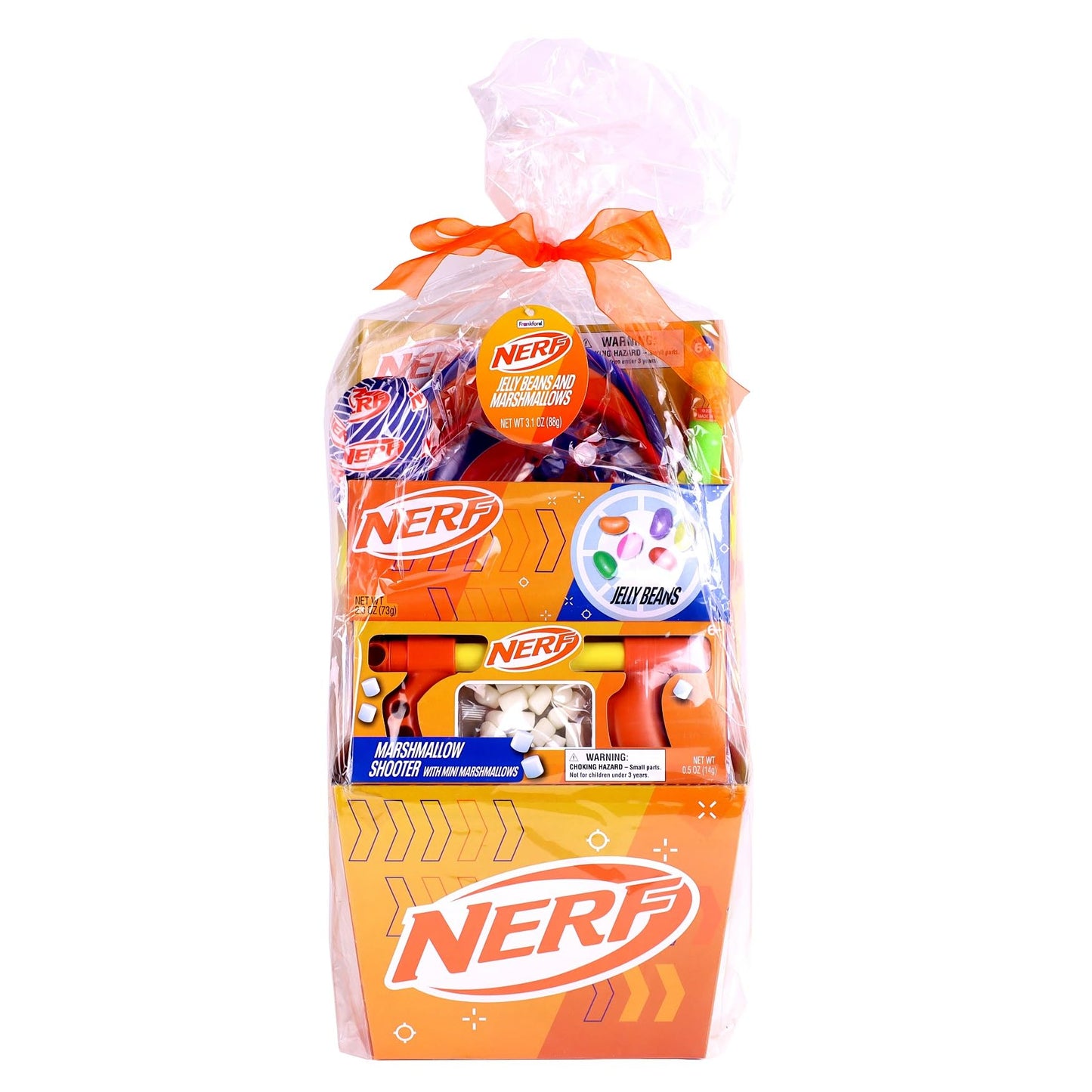 Nerf 3.1 Ounce Premade Easter Basket With Assorted Toys & 2.6 Ounce Jelly Beans Candy Plus Bonus Nerf Surprise Ball, By Frankfor