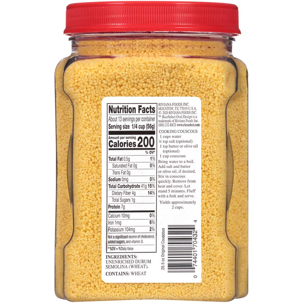 RiceSelect Original Couscous, Pack of 4, 1.65 Pound Total, Model 905622