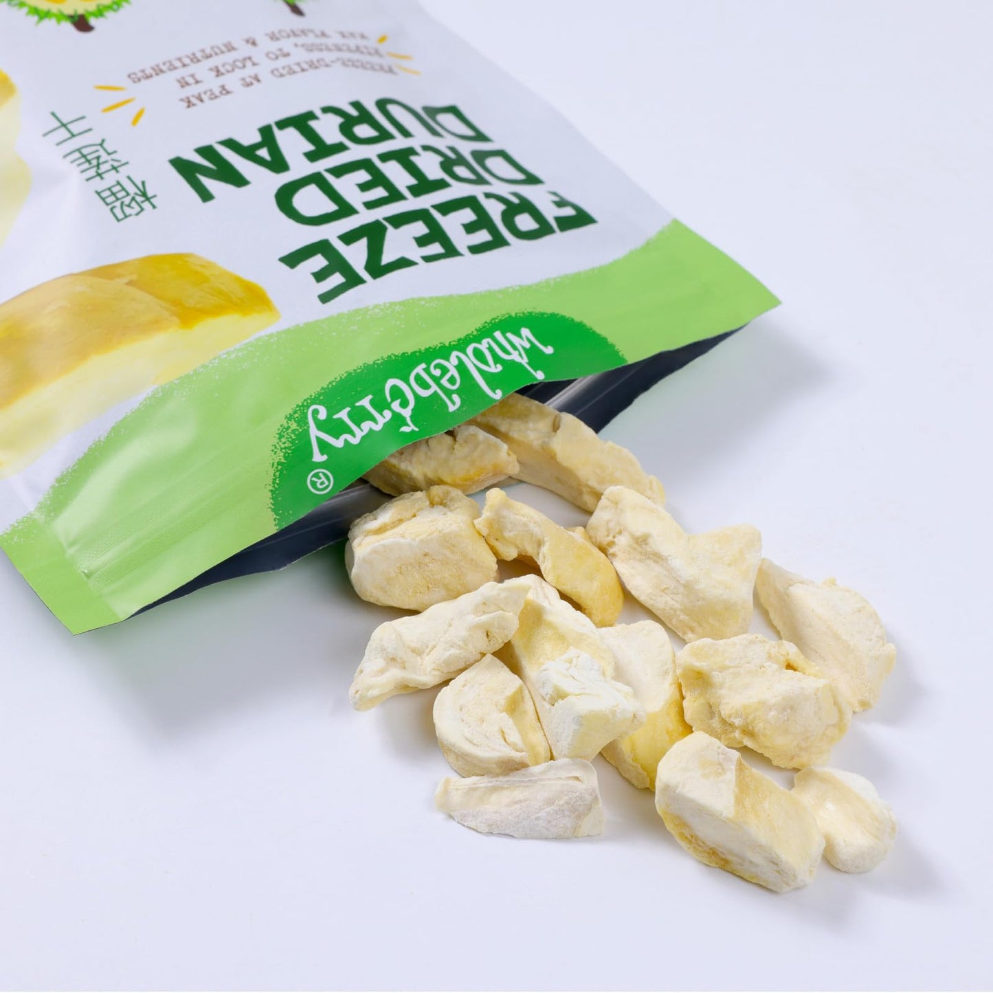 Wholeberry Freeze Dried Durian 2Oz Freeze Dried Fruit Snack Perfect For Smoothies, Baking, Yogurt & Tea - 100% Natural Ripe Frui