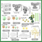 Yinder Bear Cake Toppers Mini Bear Decorations, Gold White Pearl Balls, Small Size, Green, Model LT-Yinder-4255