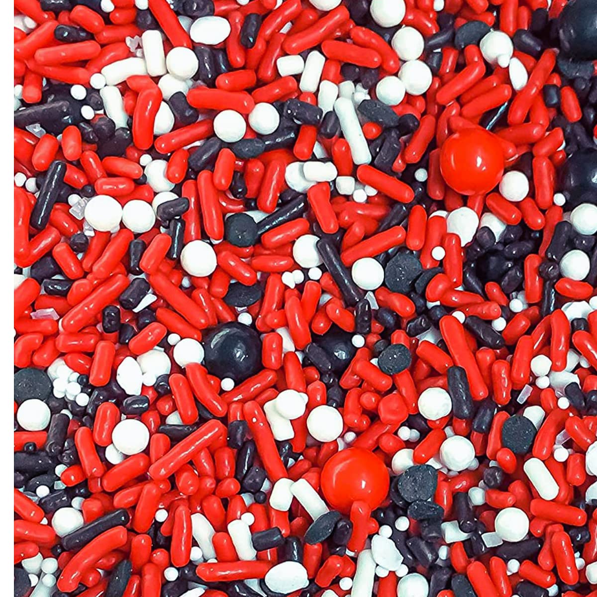 Sprinkle Deco Edible Jimmies Sprinkles Toppers 4oz Red Black White