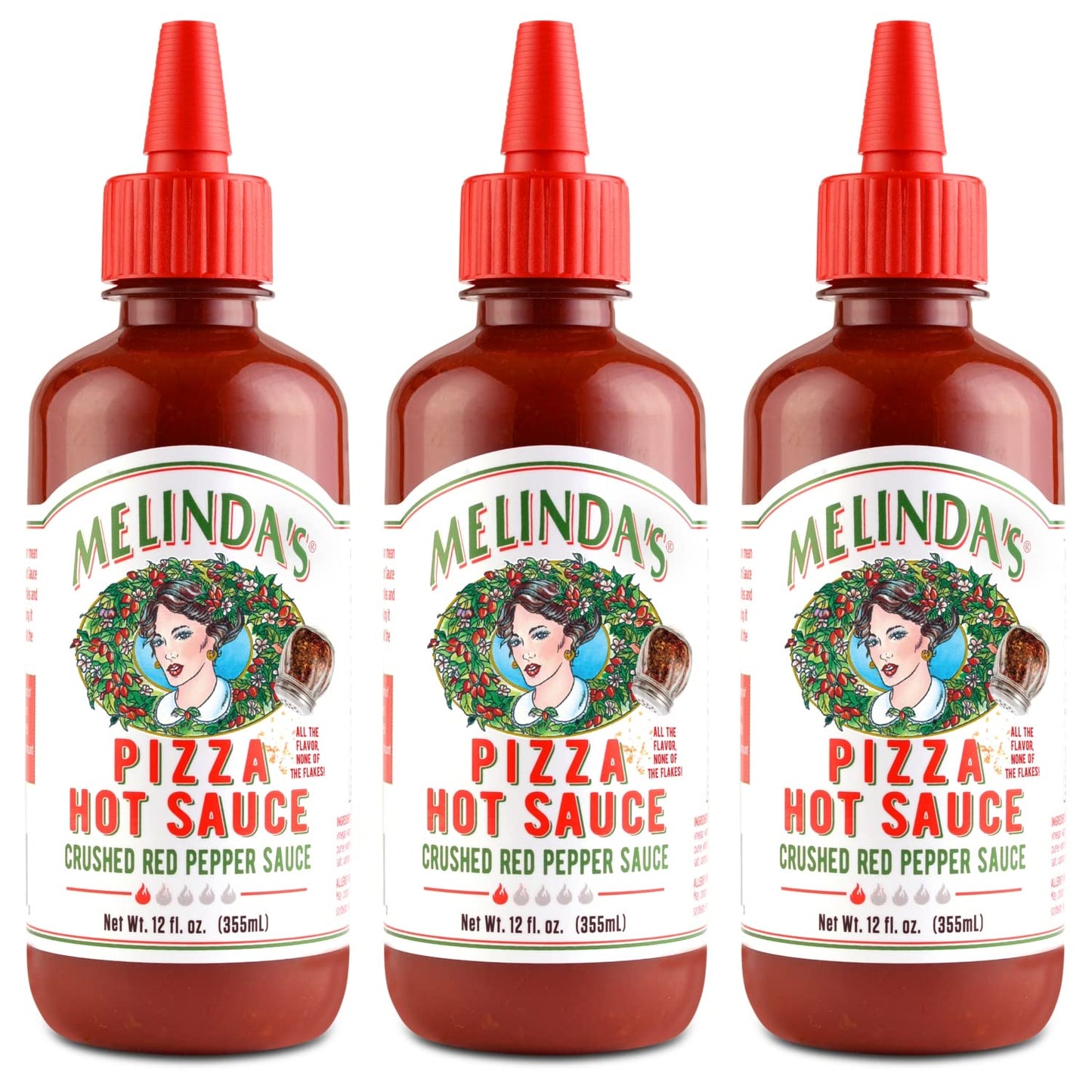Melindas Pizza Hot Sauce - Crushed Red Pepper Sauce Made With Fresh Ingredients, Cayenne Peppers, Garlic, Tomatoes - Gourmet Spi