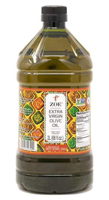 ZOE Extra Virgin Olive Oil 2L (68 fl oz) | Freshly Harvested, First Cold-Pressed | High Polyphenol, Hand-Selected Olives from Sp