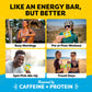 Quantum Energy Square: Energy Bar With Caffeine & 10G Protein. Delicious Healthy Snack On The Go. (Vegan, Gluten-Free, Soy-Free, Dairy-Free) (Peanut Butter Dark Chocolate)