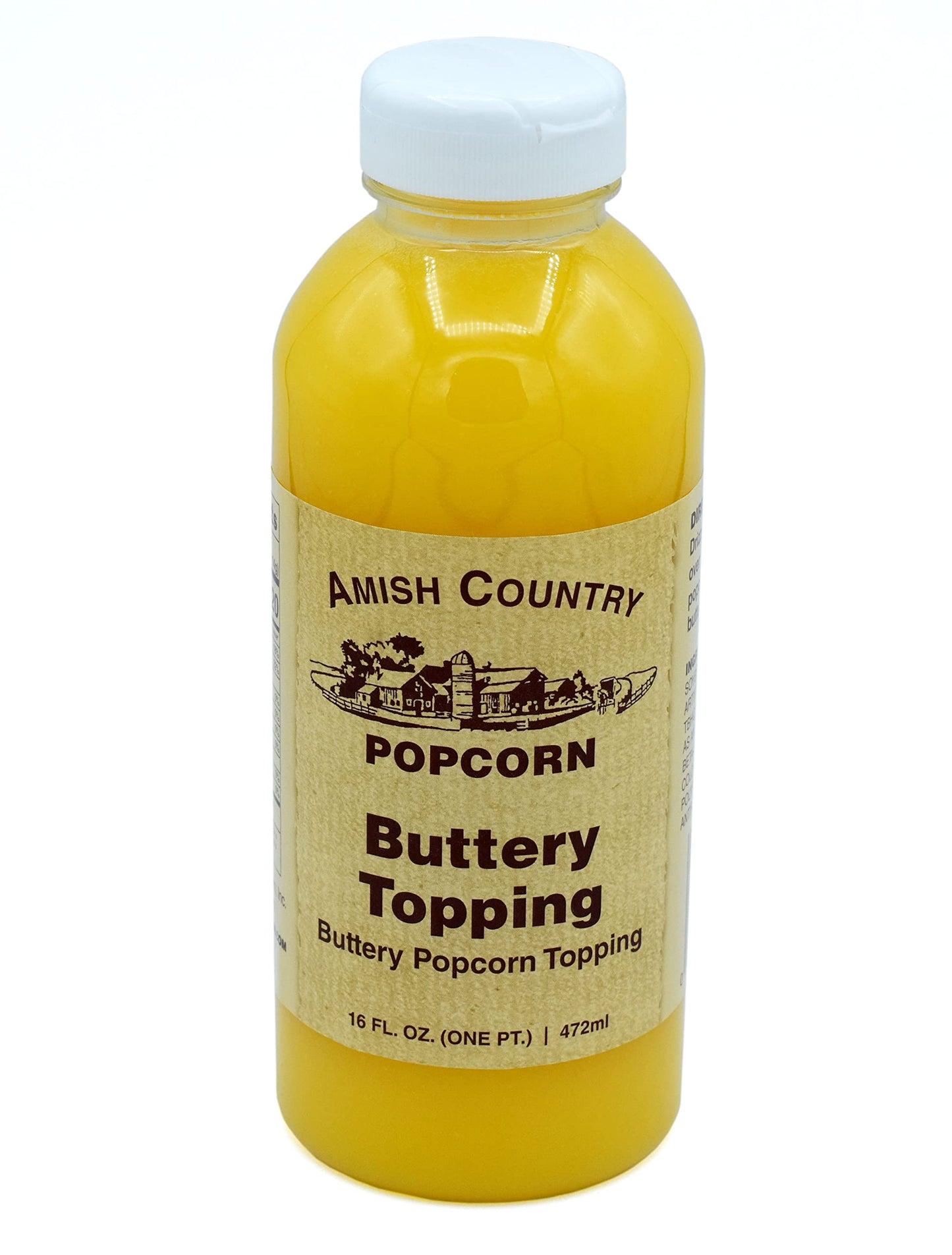 Amish Country Popcorn | Seasoning and Topping Variety Pack | Buttery Topping - 16 oz and Ballpark ButterSalt Popcorn Salt - 6 oz