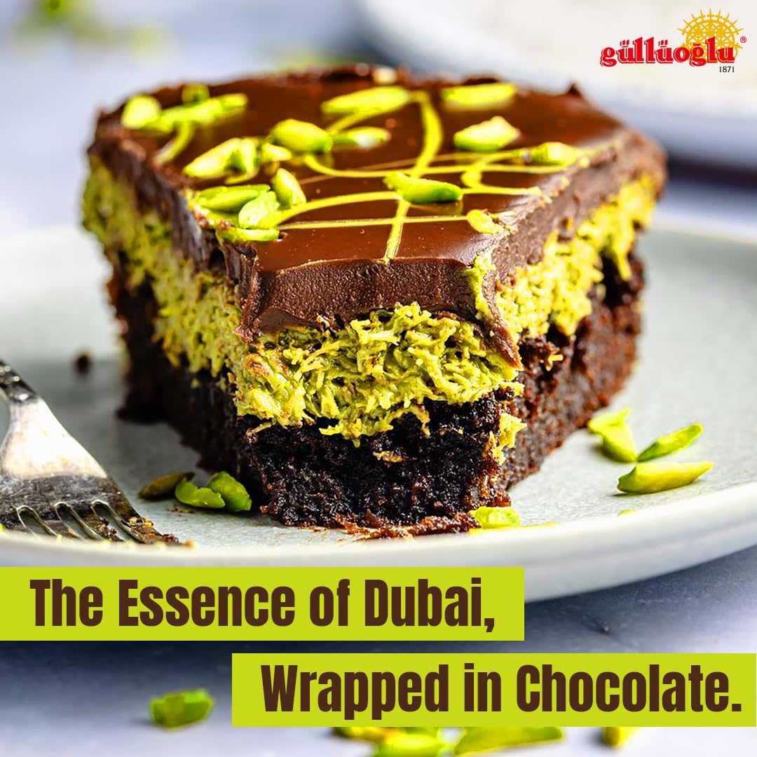 Gulluoglu Dubai Chocolate Filling - 200g 7oz Pistachio Cream with Crispy Kadayif | Middle Eastern Gourmet Dessert Best Ingredien