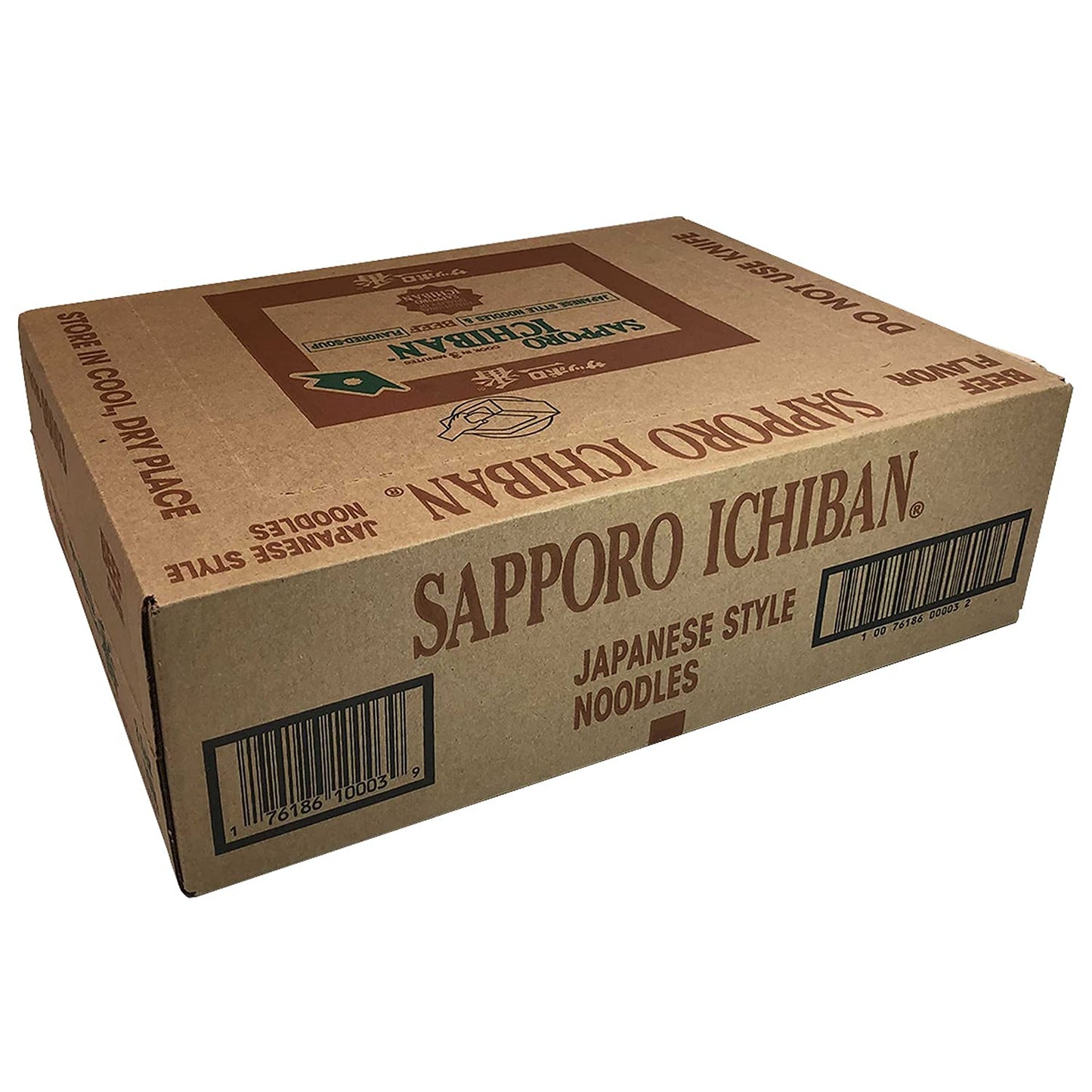 [SAPPORO ICHIBAN] Ramen Noodles, Beef Flavor, No. 1 Tasting Japanese Instant Noodles (3.5 Oz. x 24 packs) | 24 Pack Case