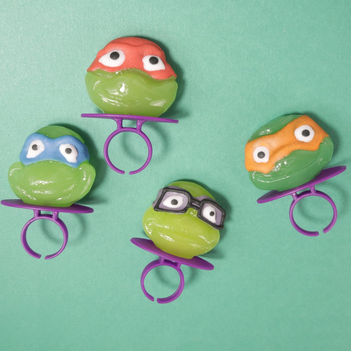 Imaginings 3 Teenage Mutant Ninja Turtles Individually Wrapped Lollipop Rings, Leonardo, Raphael, Michelangelo, And Donatello, D