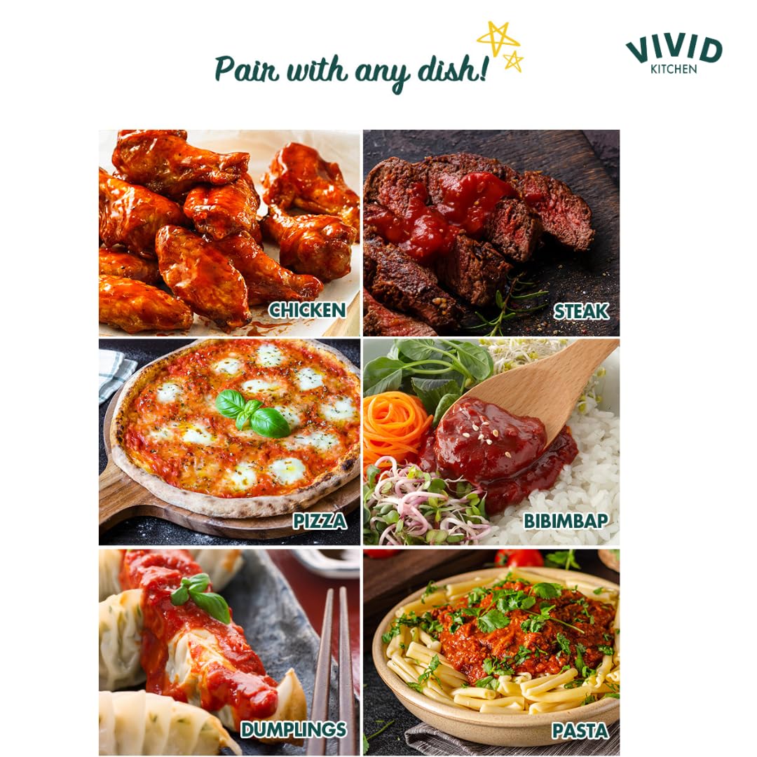 Vivid Kitchen Gochujang Sauce - Korean Fermented Chili Paste Fusion - 8.6 Oz Bottle - Authentic, Bold & Spicy Flavor - No Msg Or
