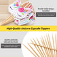Coopache 48 Pieces Rainbow Unicorn Cupcake Toppers, Cupcake Picks Cake Decorations, Double Sided Unicorn Cake Topper Set Birthda