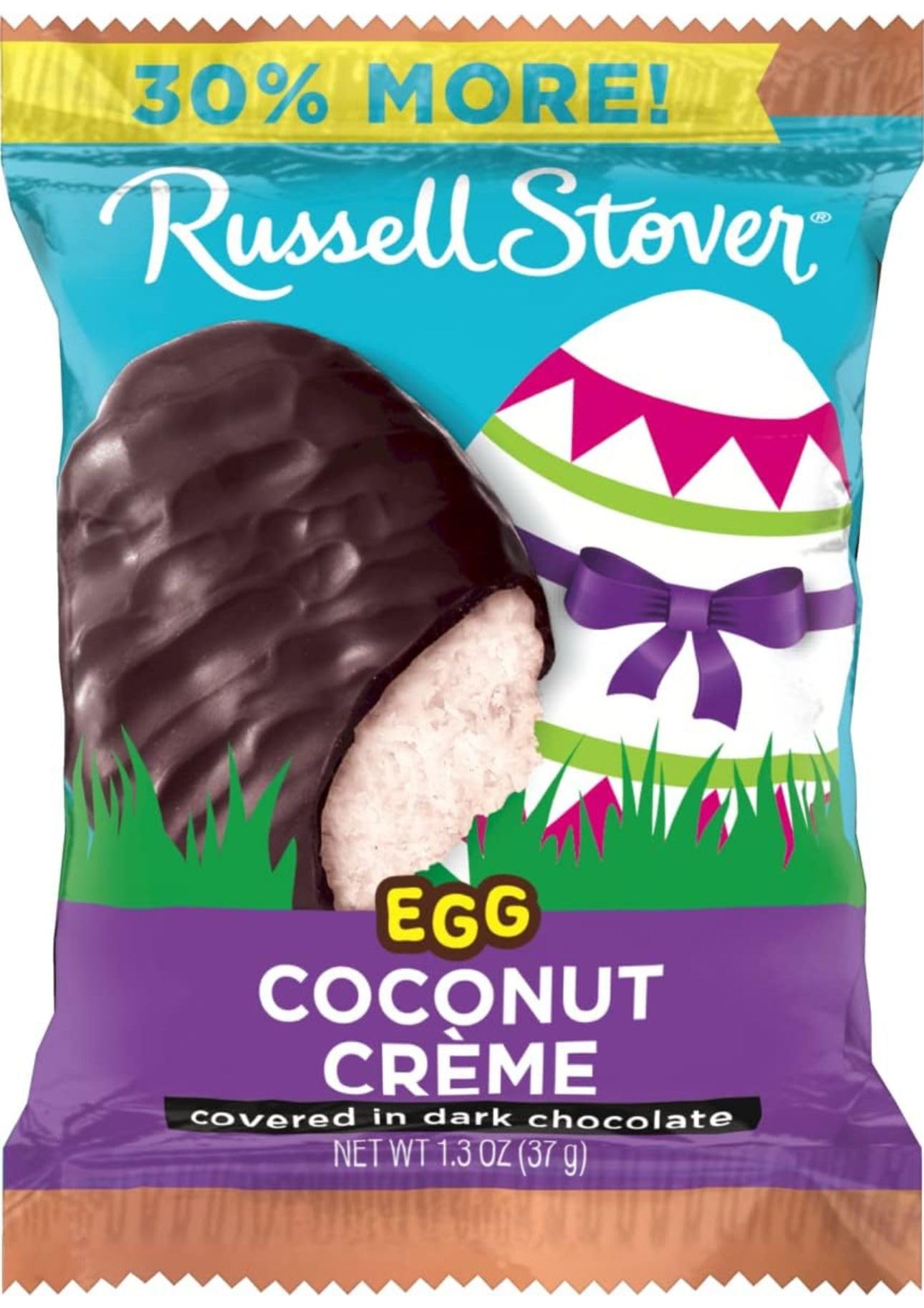 Russell Stover Easter Dark Chocolate Coconut Crme, 1.3 oz each (Pack of 18)