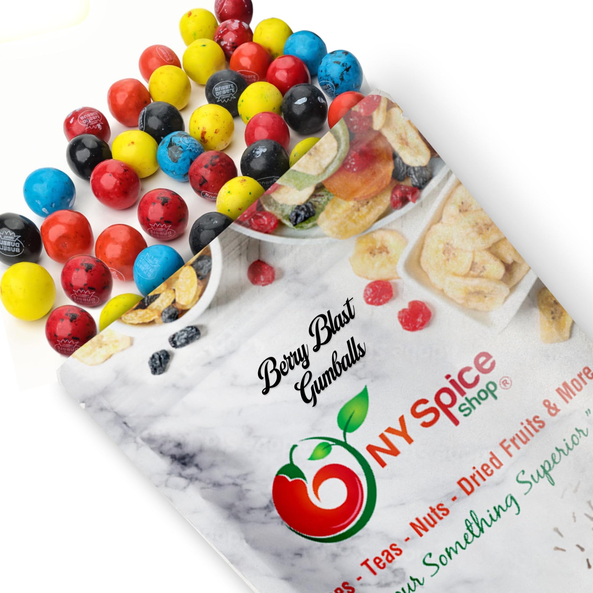 NY Spice Shop Assorted Gumballs - 1 Pound Gumballs for Gumball Machine - Chewing Gum Dubble Bubble Gumballs - Fruit Flavored Gum