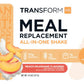 TransformHQ Meal Replacement Shake Powder - Peach Milkshake Flavor, Gluten Free, 7 Servings