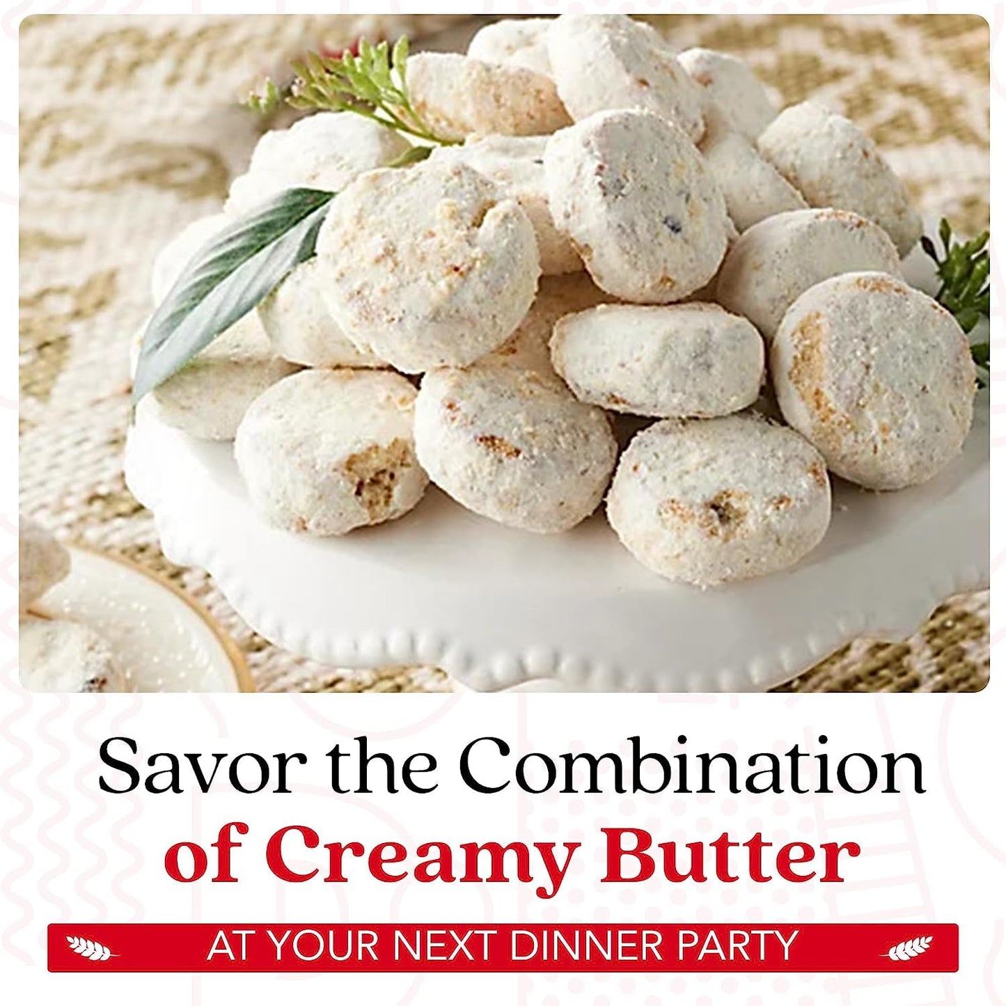 Davids Cookies Gourmet Butter Pecan Meltaway Round Tin with Crunchy Pecans and Powdered Sugar, All-Natural Ingredients, Kosher,
