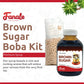 Fanale Brown Sugar Boba Tea Kit With Boba Pearls, Us Boba Co Tapioca Pearl Made In Usa 1 Pound, Brown Sugar Boba Milk Tea, Hand