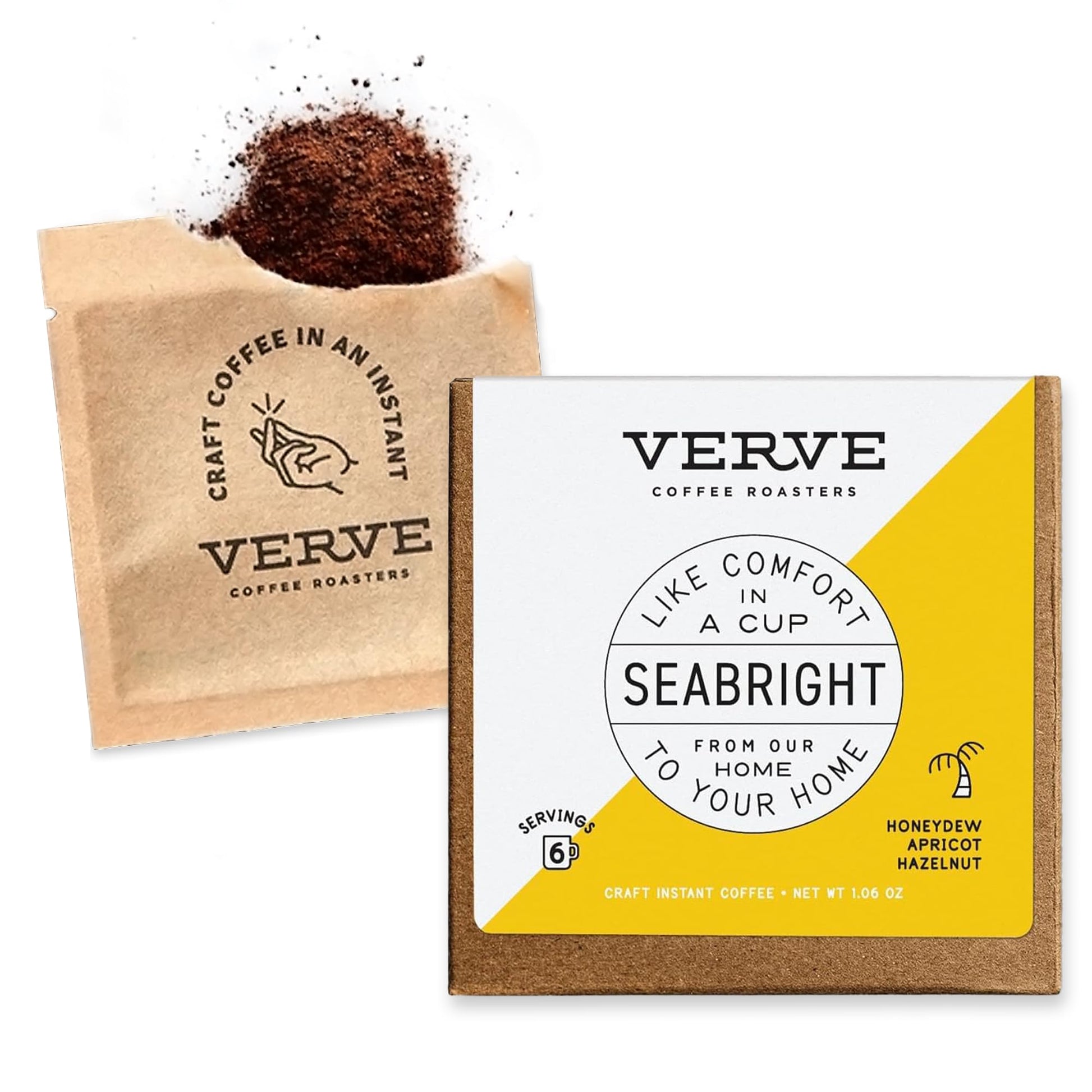 Verve Coffee Roasters Craft Instant Coffee Seabright House Blend | Medium Roast  Ground  Hand-Roasted | Enjoy Hot Or Cold | Up To 6 Servings
