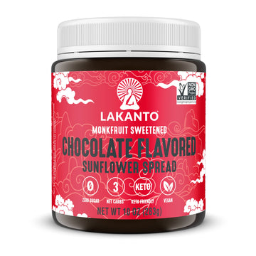 Lakanto Sugar Free Chocolate Sunflower Spread - Monk Fruit Sweetener, Keto Diet Friendly, Vegan, Dutch Cocoa, Chocolate Spread U