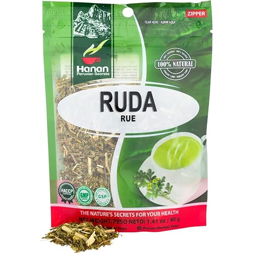 HANAN PERUVIAN SECRETS Ruda Rue Leaves 100% Natural Culinary & Relaxation Aid 1.41oz / 40g (Pack of 6)