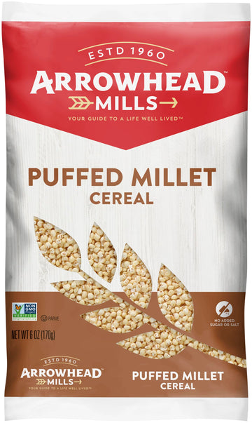Arrowhead Mills Puffed Millet Cereal, 6 oz Bag (Pack of 12)