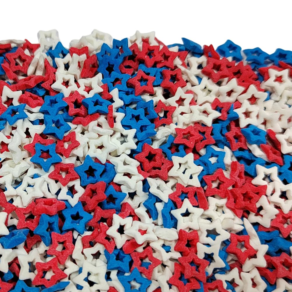 Homankit Patriotic Sprinkles Fourth Of July Red White And Blue Edible Star Sprinkles For Baking Cake Cupcake Toppers Cookie Donu