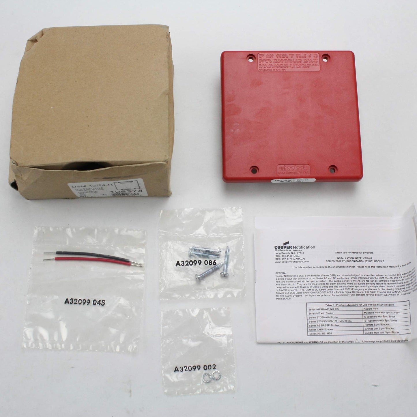 Wheelock Dsm-12/24-R Dsm-12/24 Red Dsm Series Fire Alarm Dual Sync Module