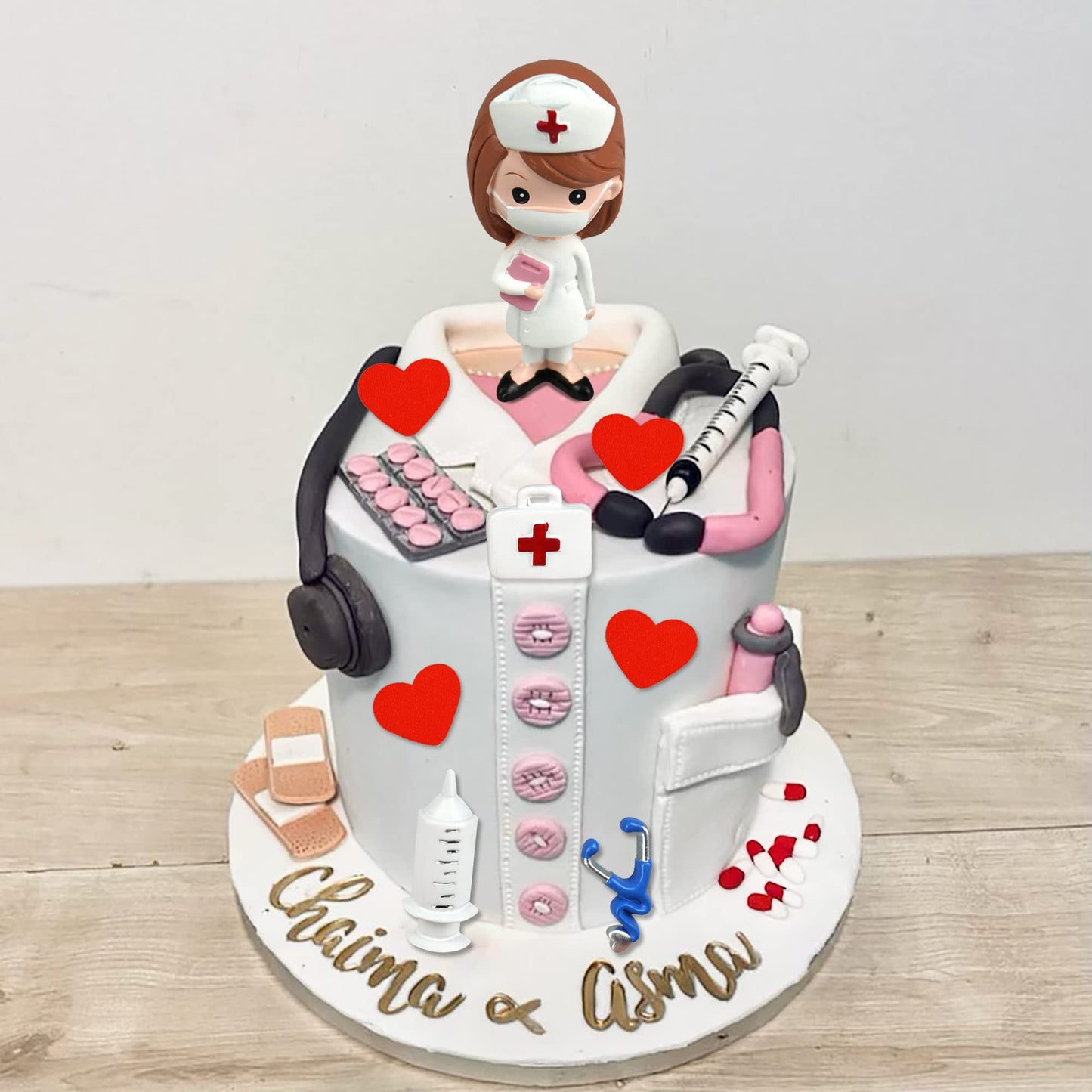 BANBALLON 19PCS Nurse Cake Toppers Medical Cupcake Decorations Resin Red - Model SHXXYI015