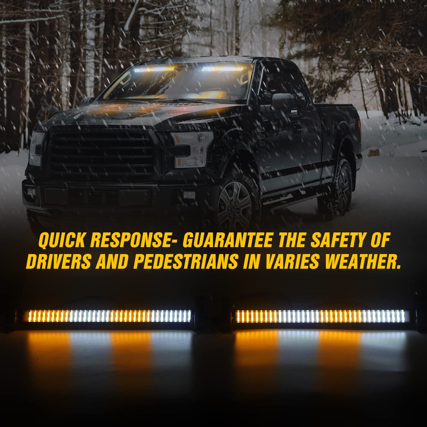 XRIDONSEN 2 in 1 Emergency Strobe Traffic Advisor Light Bar 144 LED Warning Hazard Safety Interior Windshield Dash Lights Deck S