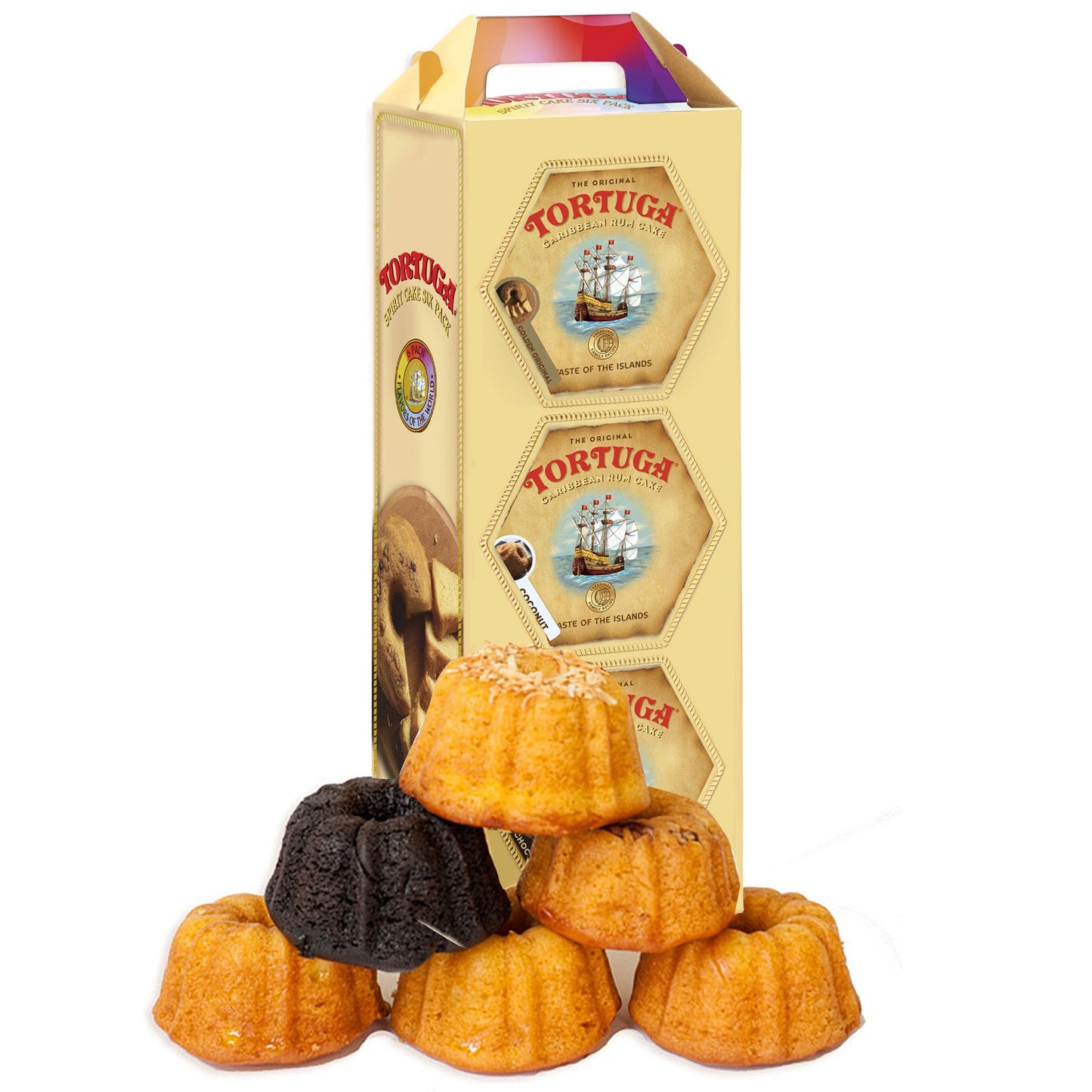 TORTUGA Caribbean Cake, 4 oz, 6 Count, 24 Ounce (Pack of 1), Model GP-6RC04MIX