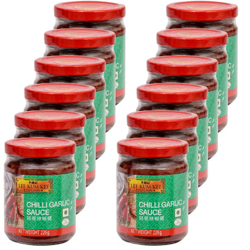 Lee Kum Kee Chili Garlic Sauce (8 Oz - 12 Pack) Chili & Garlic Savory Hot Sauce, Perfect For Dipping, Stir-Frying, Seafood, Vegetables, Fried Rice, And Noodles