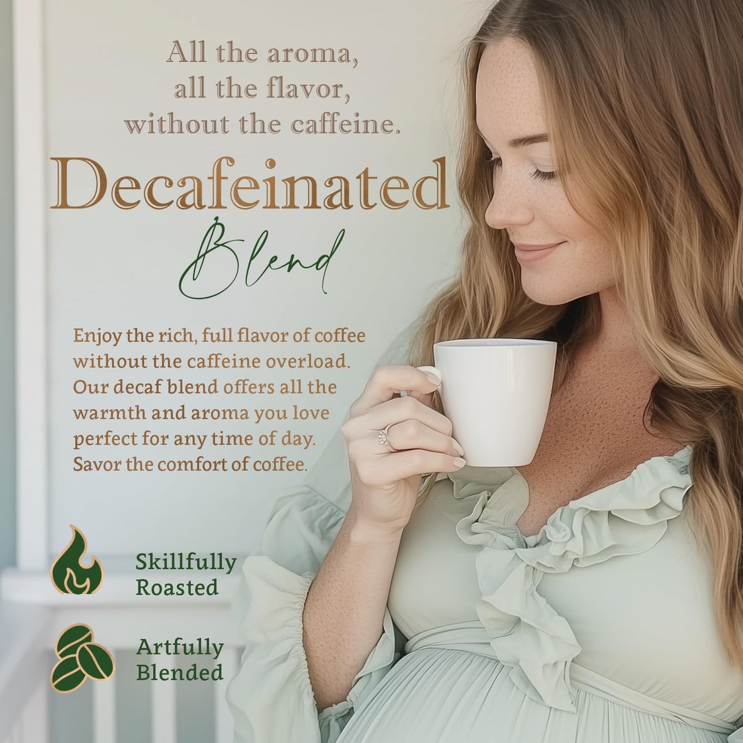 COFFEA FLAVOR FINE ORGANIC COFFEE Decaf Whole Bean Medium Roast 16 Oz USDA Organic Fair Trade
