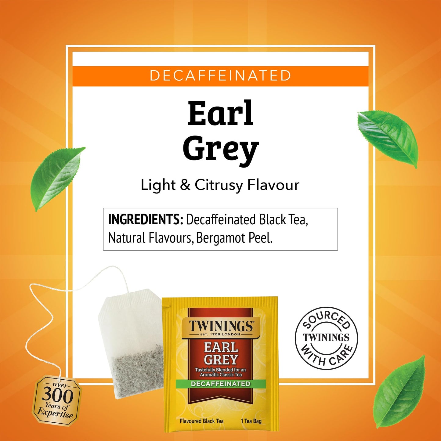 Twinings Decaffeinated Earl Grey Black Tea Individually Wrapped Bags, 20 Count (Pack Of 6), Flavoured With Citrus And Bergamot, Enjoy Hot Or Iced | Packaging May Vary