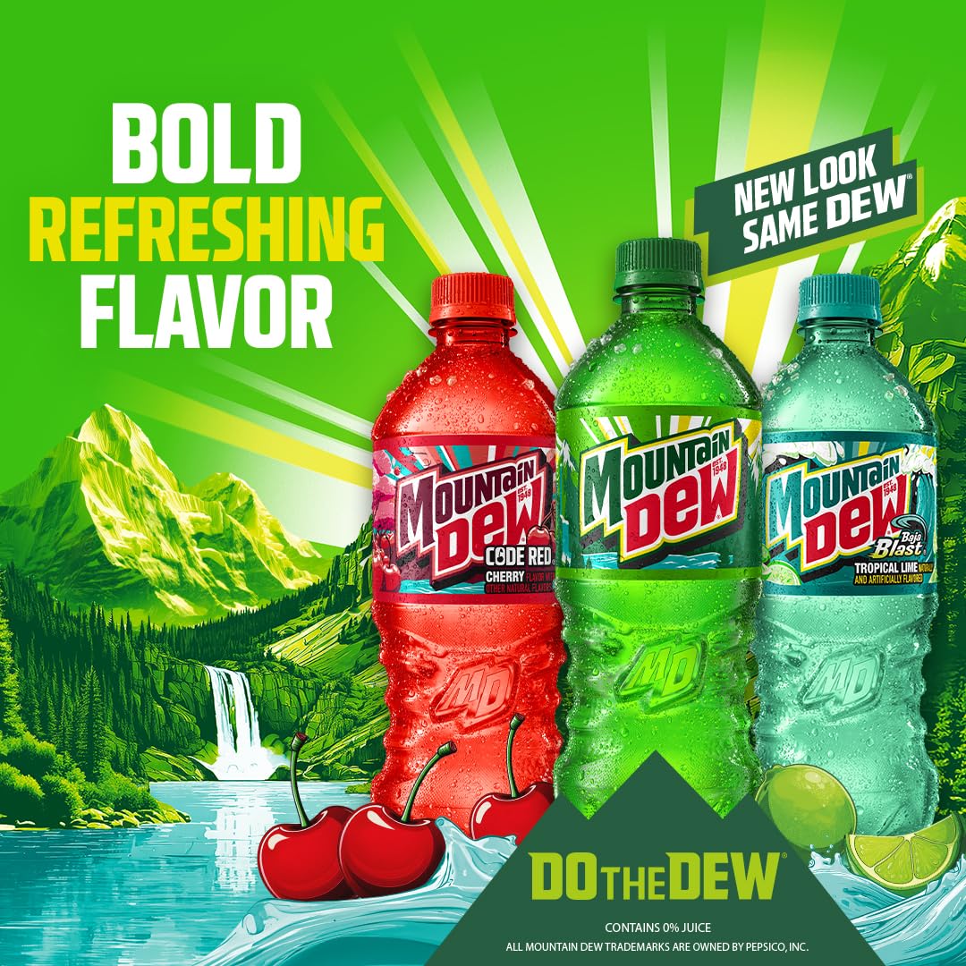 Mountain Dew, 16.9 Fl Oz Bottles, 6 Pack