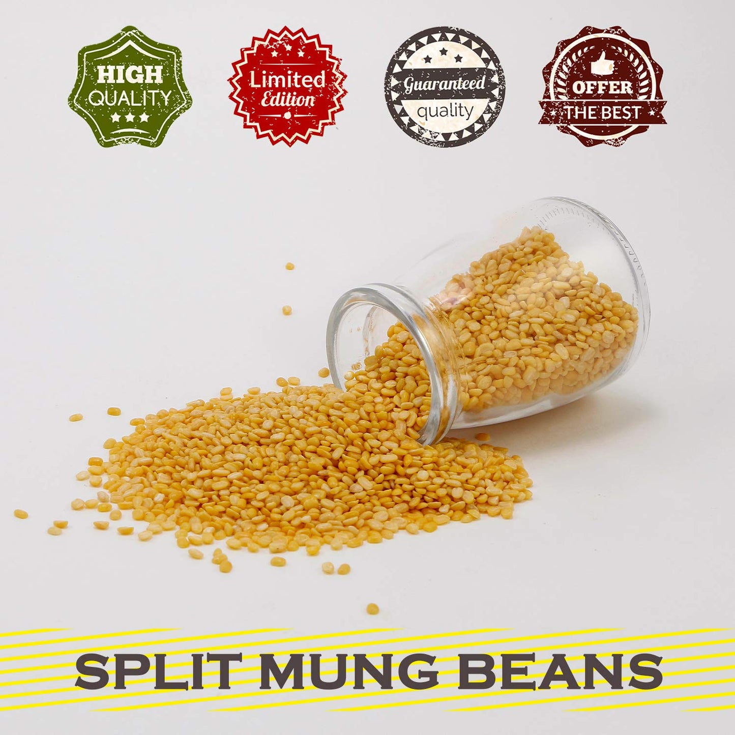 Ny Spice Shop Split Mung Beans - 1.5 Pound Yellow Mung Lentils - Split Mung Dal (Without Skin) - Moong Dal Beans - Protein & Fib