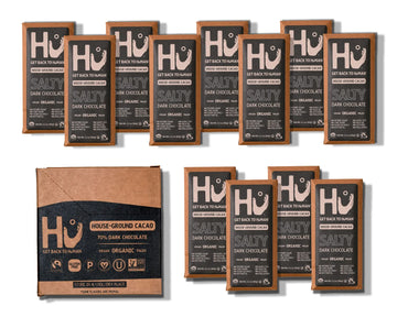 Hu Chocolate Bars | 12 Pack Salty Chocolate | Natural Organic Vegan, Gluten Free, Paleo, Non GMO, Fair Trade Dark Chocolate | 2.