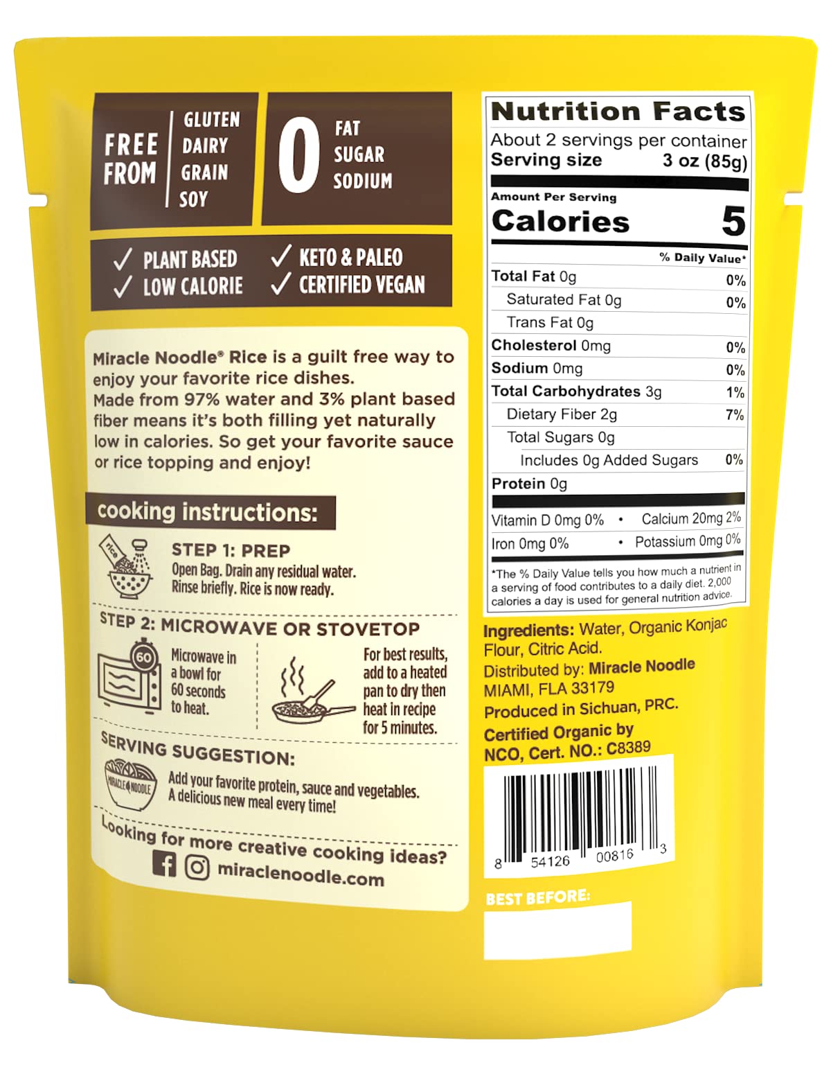 Noodle Ready To Eat   Rice, Plant Based, Gluten Free, 7 Ounce (Pack of 6), Natural