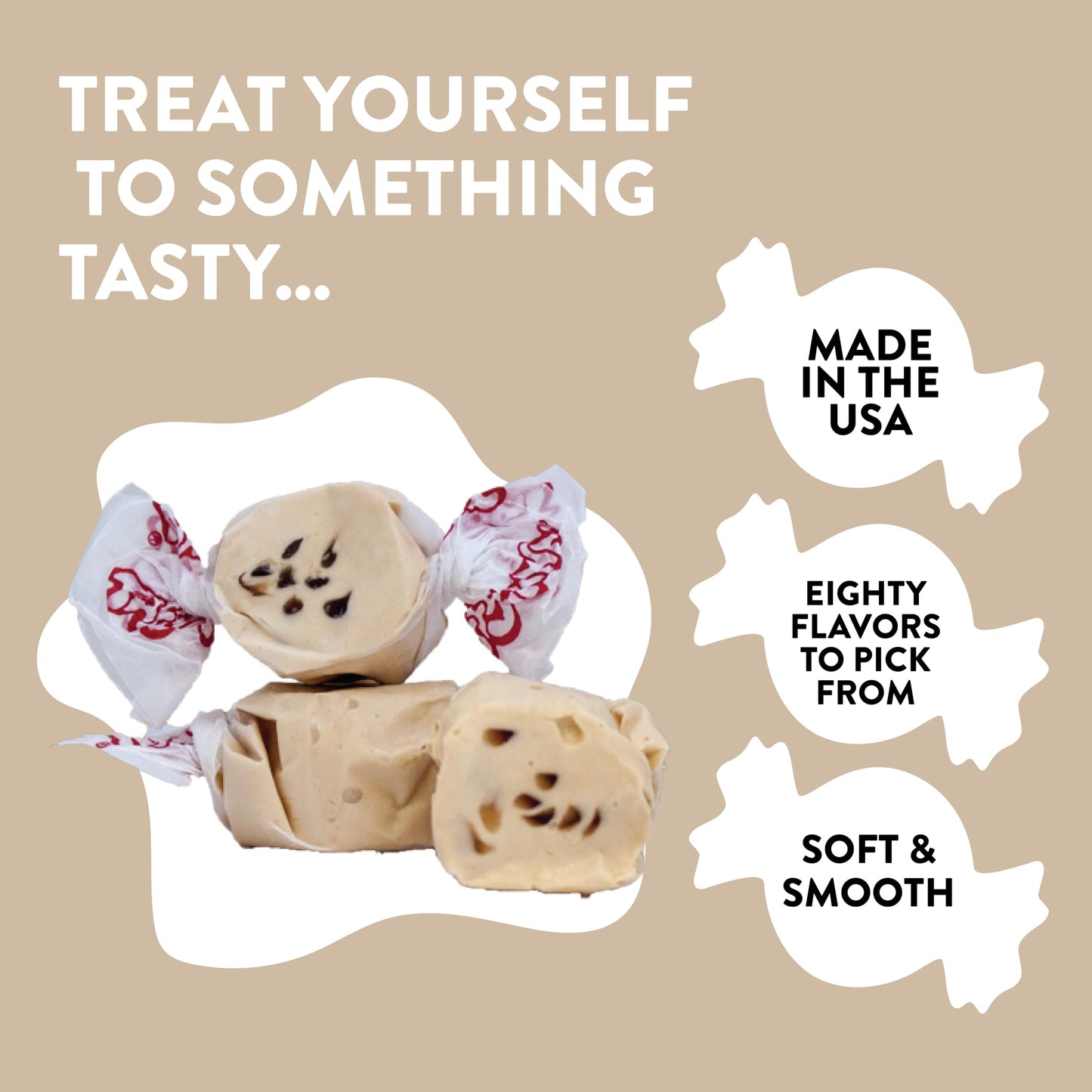 Taffy Town Saltwater Taffy- Chip Cookie | Gourmet Taffy| Nougat-Style Candy| Soft & Delicious| Sumer Snack Treats| Party Good Ca