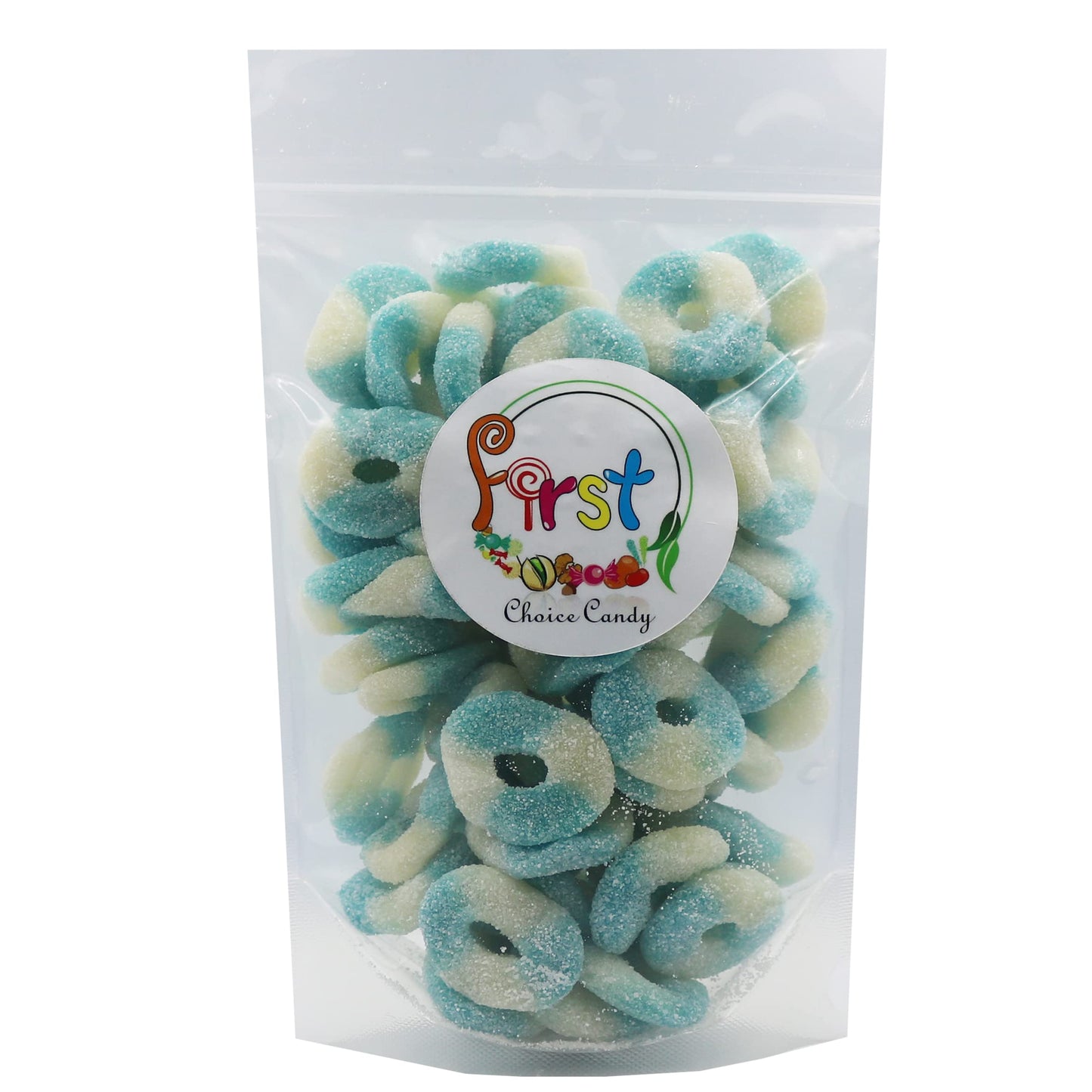 Firstchoicecandy Gummy Rings (Sour Mini Blue Raspberry, 5 Pound (Pack Of 1))
