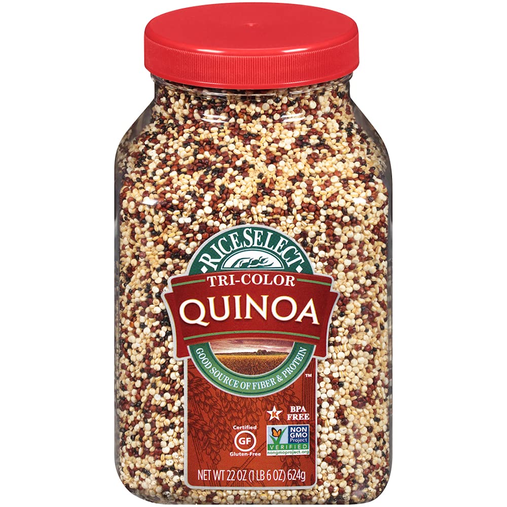 RiceSelect Tri-Color Quinoa, Gluten-Free, Vegan, 22oz Jars, 4-Count