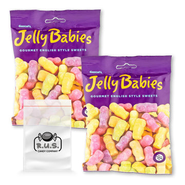 Jelly Babies English Style Sweets, 2 Pack - 5.29 oz Each | Classic British Candy | Imported Jelly Treats - comes with RUS Candy 